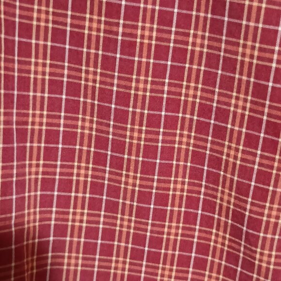 Eddie Bauer Men's Long Sleeve Button Down Shirt Size Large Red Checked - Picture 10 of 12